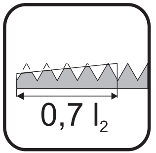 Фаска E: Заходная часть 0.7 I2 Фаска E: длина шага 0.7 I2