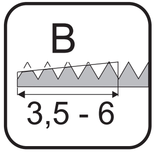 Фаска B: длина шага 3.5-6