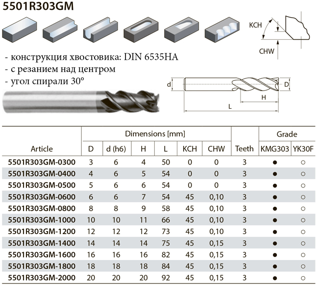 5501R303GM фреза по металлу, страница из каталога ZCC-CT - 2