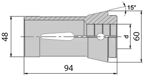 173E токарная цанга DIN 6343 размеры.