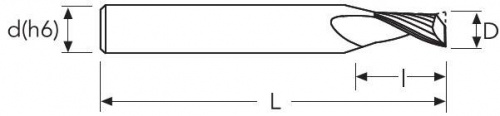 MDCSA1d = 5мм 1F ALU фреза концевая
