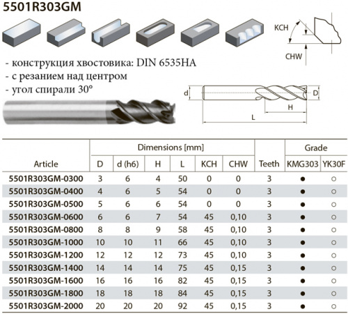 5501R303GM-0600 KMG303 шпоночная фреза
