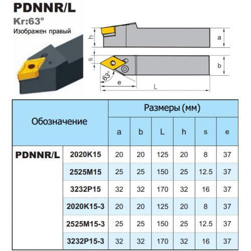PDNNR3232P15-3 фасонный резец